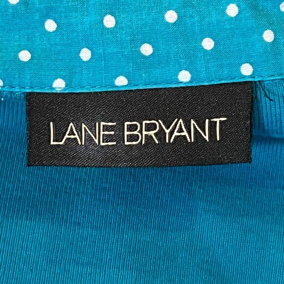 Lane Bryant Plus Polka Dot 3/4 Sleeve Cotton Knit Top - Picture 5 of 7